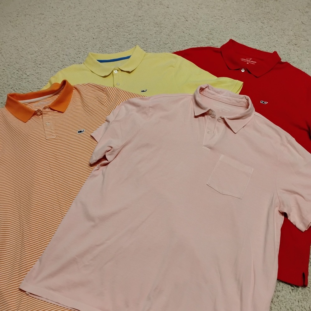 Vineyard Vines Shirt Lot Of 4 Mens XL Golf Polo Preppy Designer Whale Classic